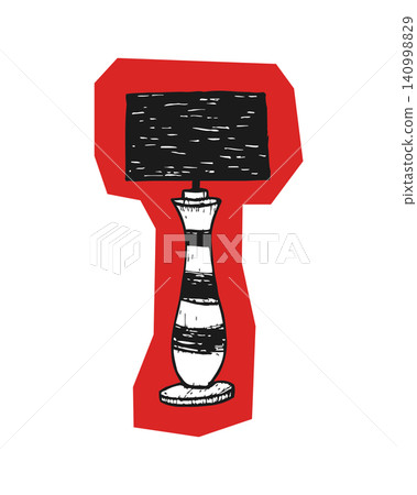 Lamp sticker in doodle style for office decor and stationery Lamp sticker in doodle style for office decor and stationery 140998829