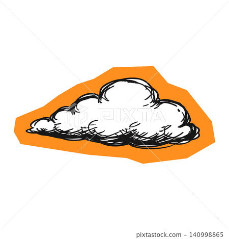 Cloud sticker in hand drawn doodle style for decoration and stationery Cloud sticker in hand drawn doodle style for decoration and stationery 140998865