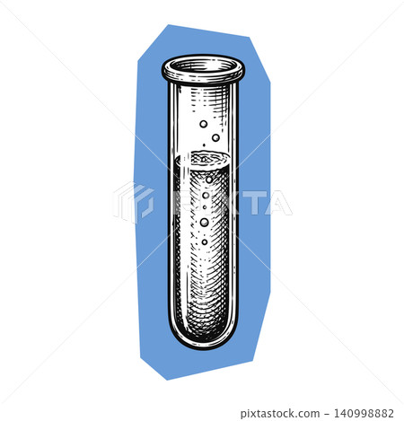 Test tube in hand drawn line art style for science education and laboratory use Test tube in hand drawn line art style for science education and laboratory use 140998882