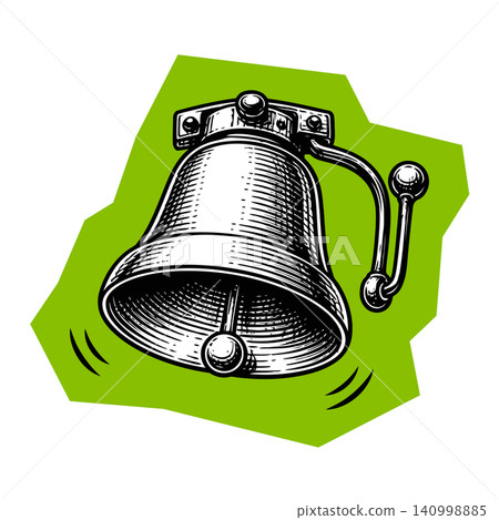Bell sticker in bold line art style for notification icons and web graphics Bell sticker in bold line art style for notification icons and web graphics 140998885