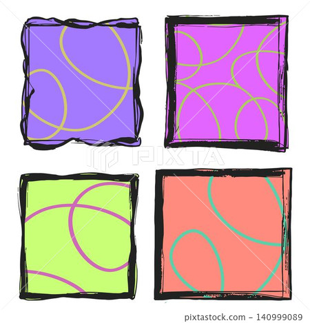 Colorful abstract geometric pattern in hand drawn doodle style for textile print and fabric design Colorful abstract geometric pattern in hand drawn doodle style for textile print and fabric design 140999089