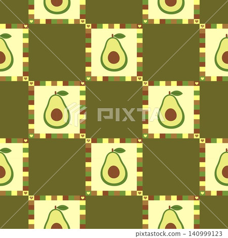 Avocado allover repeat pattern in flat vector style for textile and fabric Avocado allover repeat pattern in flat vector style for textile and fabric 140999123