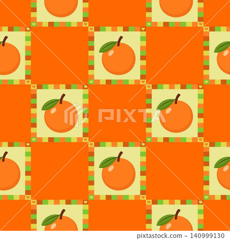 Orange fruit allover repeat pattern in flat vector style for textile print and fabric design Orange fruit allover repeat pattern in flat vector style for textile print and fabric design 140999130