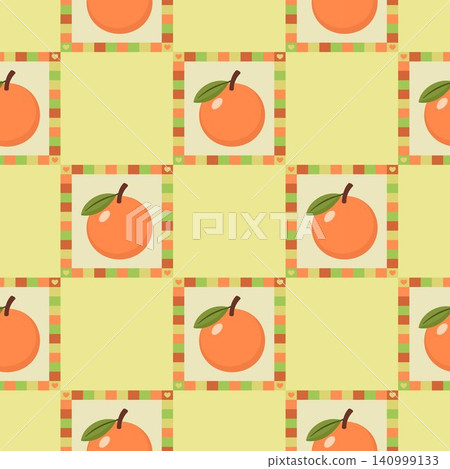 Peach seamless repeat pattern in flat vector style for textile print and fabric design Peach seamless repeat pattern in flat vector style for textile print and fabric design 140999133