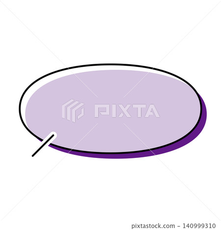 A simple, horizontally elongated oval speech bubble illustration on a white background. A simple, horizontally elongated oval speech bubble illustration on a white background. 140999310