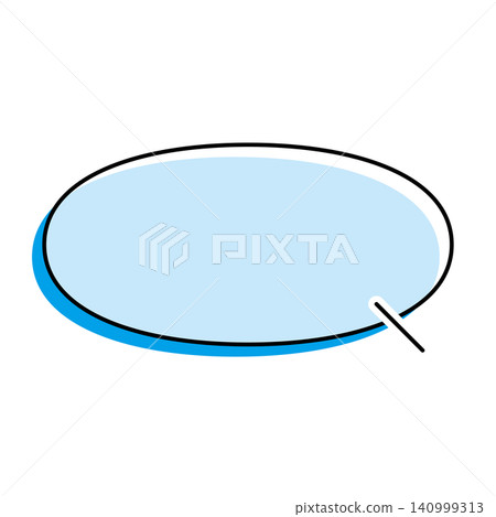 A simple, horizontally elongated oval speech bubble illustration on a white background. A simple, horizontally elongated oval speech bubble illustration on a white background. 140999313