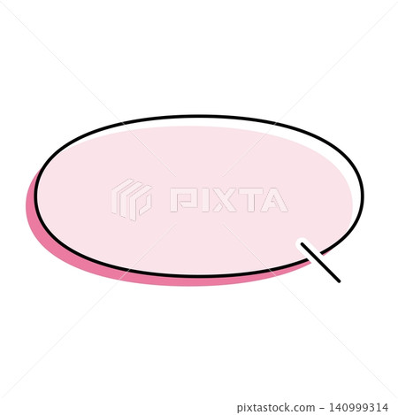 A simple, horizontally elongated oval speech bubble illustration on a white background. A simple, horizontally elongated oval speech bubble illustration on a white background. 140999314