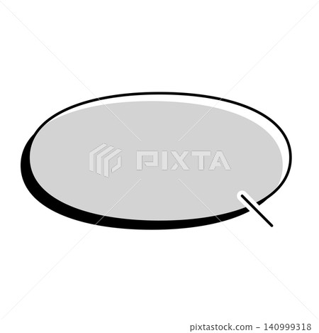 A simple, horizontally elongated oval speech bubble illustration on a white background. A simple, horizontally elongated oval speech bubble illustration on a white background. 140999318