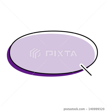 A simple, horizontally elongated oval speech bubble illustration on a white background. A simple, horizontally elongated oval speech bubble illustration on a white background. 140999320