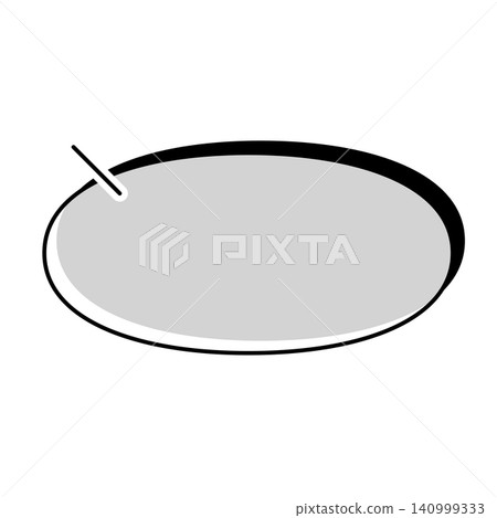 A simple, horizontally elongated oval speech bubble illustration on a white background. A simple, horizontally elongated oval speech bubble illustration on a white background. 140999333