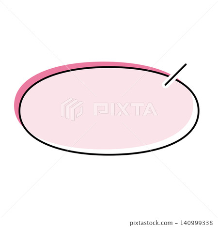 A simple, horizontally elongated oval speech bubble illustration on a white background. A simple, horizontally elongated oval speech bubble illustration on a white background. 140999338
