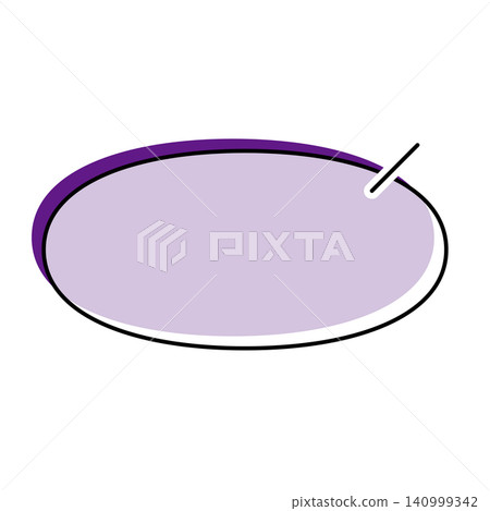 A simple, horizontally elongated oval speech bubble illustration on a white background. A simple, horizontally elongated oval speech bubble illustration on a white background. 140999342