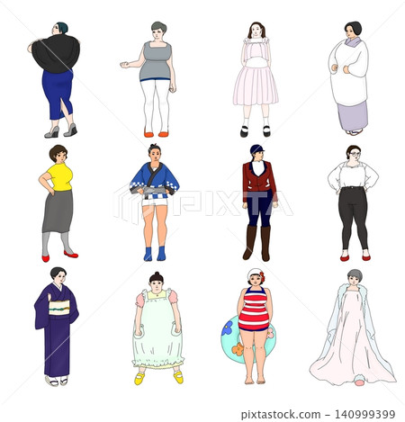 Women in various clothes 140999399