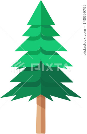 3D Christmas tree icon. A simple and elegant 3D Christmas tree on a transparent background. 140999793