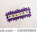 Policy word forming with puzzle pieces concept 140999804