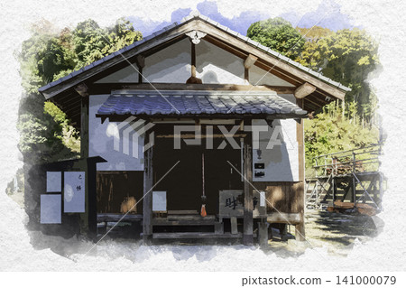 金山寺臨時主殿的水彩畫,位於岡山縣岡山市。 金山寺臨時主殿的水彩畫,位於岡山縣岡山市。 141000079