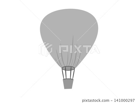 Grey hot air balloon illustration isolated on white background. Grey hot air balloon illustration isolated on white background. 141000297
