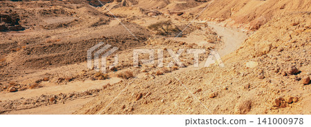 View of the desert on a bright sunny day. Timna Park in Arava desert near Eilat, Israel 141000978