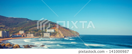 An ocean and beautiful bay. Playa de Bakio, Biscay, Basque Country, Spain, Europe An ocean and beautiful bay. Playa de Bakio, Biscay, Basque Country, Spain, Europe 141000987