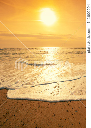 Sunset over the sea. Atlantic ocean in evening, Porto, Portugal, Europe Sunset over the sea. Atlantic ocean in evening, Porto, Portugal, Europe 141000994