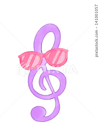 Musical note with sunglasses 141001057