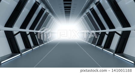 Futuristic tunnel with bright light Futuristic tunnel with bright light 141001188