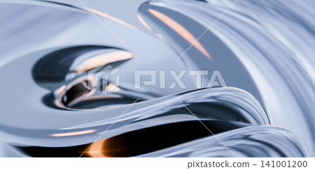 Abstract metallic waves with blue reflections Abstract metallic waves with blue reflections 141001200