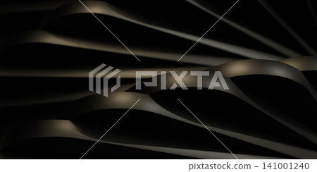 Dark abstract flowing waves with metallic highlights Dark abstract flowing waves with metallic highlights 141001240