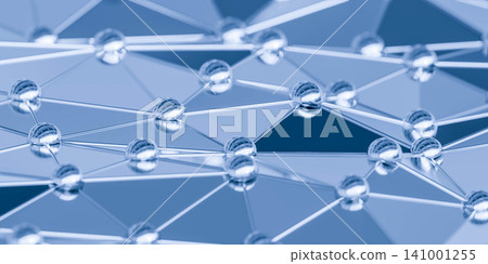 Blue connected network abstract background 141001255