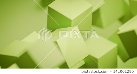 Abstract green cubes background 3d render Abstract green cubes background 3d render 141001290