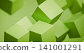 Green abstract cubes background 3d render 141001291