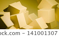 Yellow 3d cubes abstract geometric background 141001307
