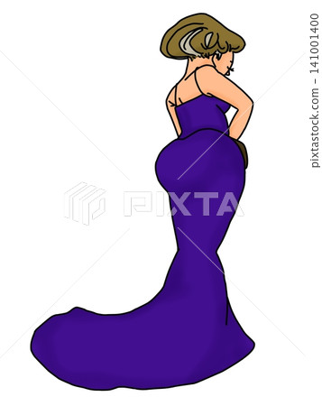 Purple dress, back view 141001400