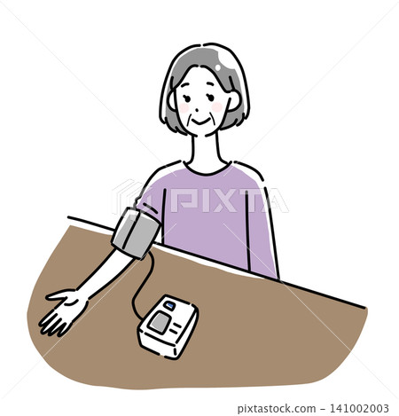 Senior women measuring blood pressure Senior women measuring blood pressure 141002003