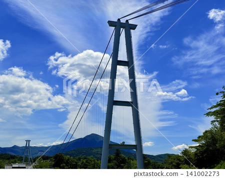 The Kokonoe Yume Suspension Bridge, the tallest pedestrian suspension bridge in Japan, spans the Narukogawa Gorge in Kokonoe Town, Oita Prefecture. The Kokonoe Yume Suspension Bridge, the tallest pedestrian suspension bridge in Japan, spans the Narukogawa Gorge in Kokonoe Town, Oita Prefecture. 141002273