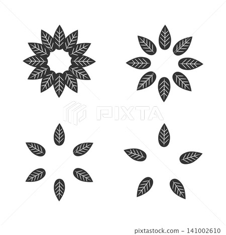 Leaf wreath set vector illustrations Leaf wreath set vector illustrations 141002610