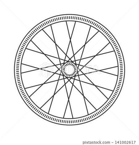 Bicycle Wheel Line Art Vector Bicycle Wheel Line Art Vector 141002617