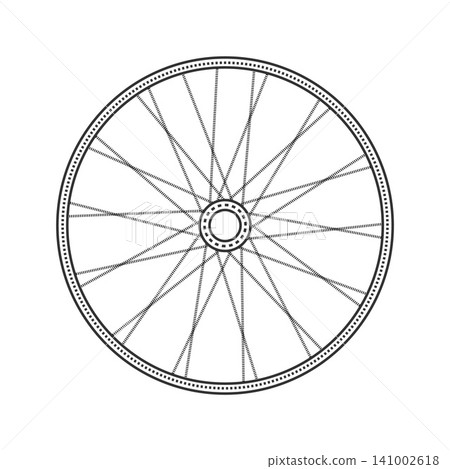 Bicycle wheel line art vector Bicycle wheel line art vector 141002618