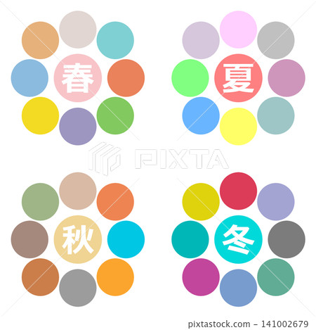 與季節配色方案相符的顏色樣本。 與季節配色方案相符的顏色樣本。 141002679