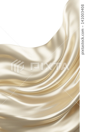 Luxury pearl color fabric waving isolated on white background 3d render 141003408