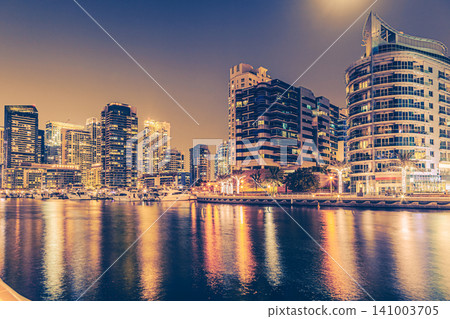 Dubai Marina area in Dubai, United Arab Emirates Dubai Marina area in Dubai, United Arab Emirates 141003705