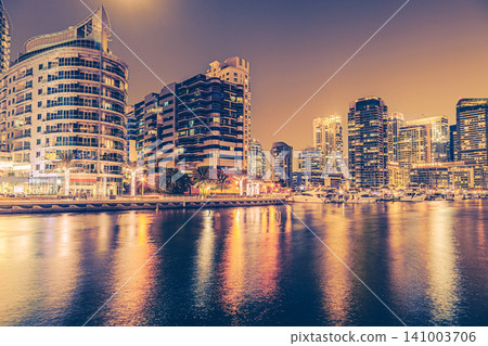 Dubai Marina area in Dubai, United Arab Emirates Dubai Marina area in Dubai, United Arab Emirates 141003706
