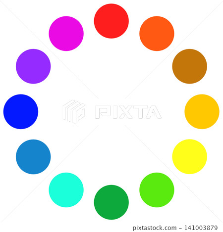 A color wheel illustration showing the 12 colorful colors found in paints and coatings. A color wheel illustration showing the 12 colorful colors found in paints and coatings. 141003879