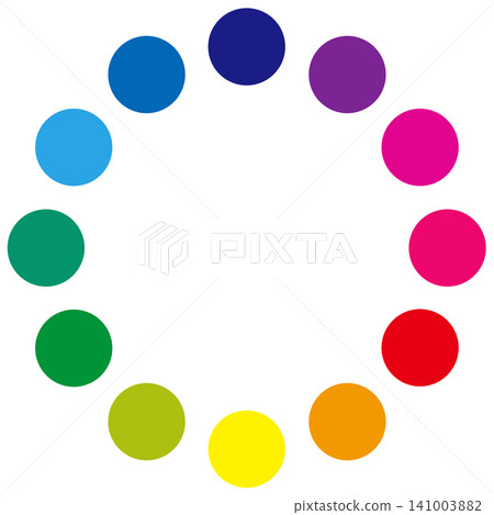 A color wheel illustration showing the 12 colorful colors found in paints and coatings. A color wheel illustration showing the 12 colorful colors found in paints and coatings. 141003882