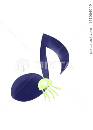 Musical notes with jellyfish Musical notes with jellyfish 141004049