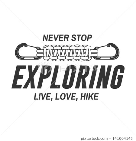 Paracord Bracelet Vector Illustration. Vintage Outdoor Adventure and Hiking Design with Survival Gear Paracord Bracelet Vector Illustration. Vintage Outdoor Adventure and Hiking Design with Survival Gear 141004145