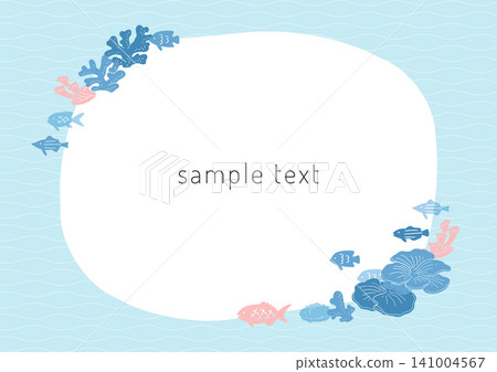 魚和珊瑚框架 魚和珊瑚框架 141004567