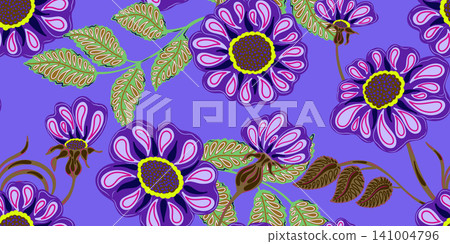seamless pattern with sunflowers seamless pattern with sunflowers 141004796
