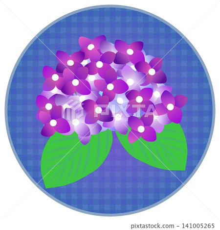 紫色繡球花插圖,背景為圓形 紫色繡球花插圖,背景為圓形 141005265