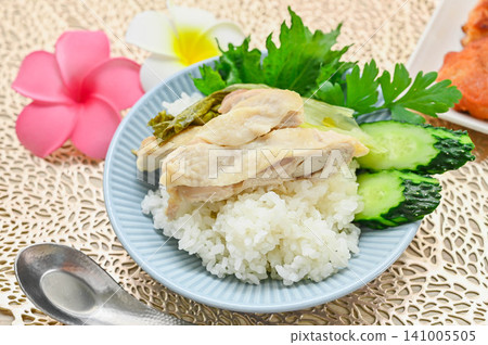 A vibrant tropical-style Khao Man Gai A vibrant tropical-style Khao Man Gai 141005505